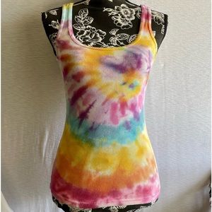 Women’s ribbed tie dye tank top